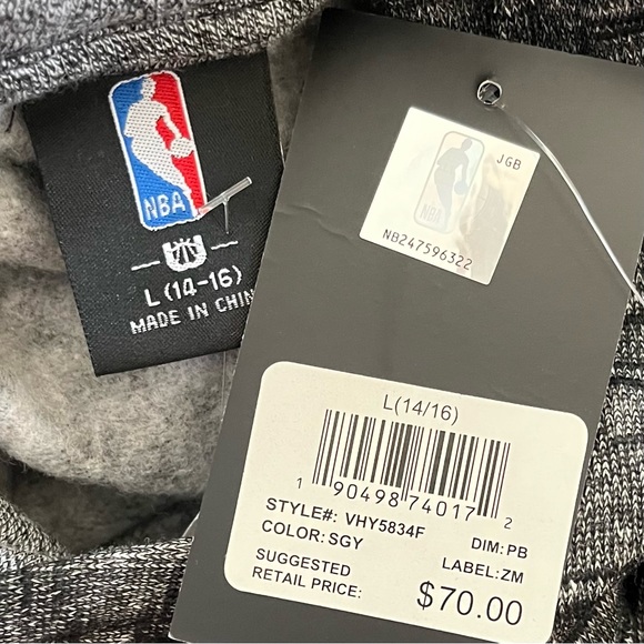 NEW NBA Portland Blazer Big Boy’s Hoodie size L Gray - Picture 4 of 7